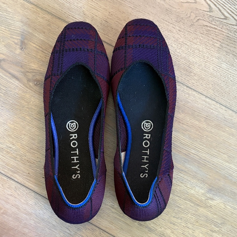 Rothy's Women's Burgundy and Black Flats